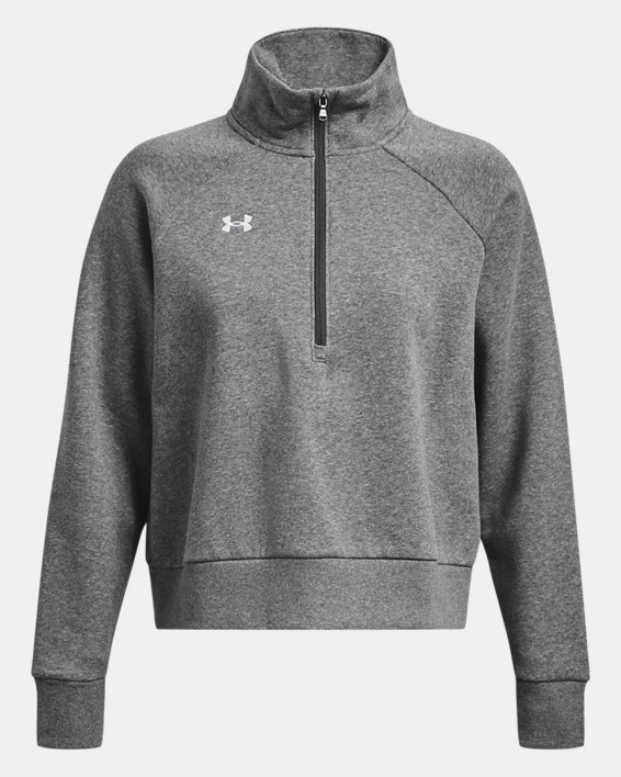 Women's UA Rival Fleece ½ Zip in Gray image number 4